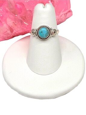 Kingman Turquoise Ring Size 6 Solid 925 Sterling Silver